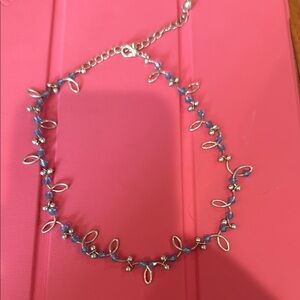 Chic Silver and Blue Loop Necklace